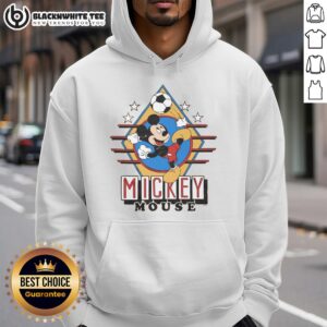 Cute Mickey Mouse soccer hoodie featuring vibrant colors and playful design, perfect for Disney fans and sports lovers.