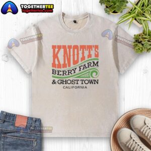Official Knott's Berry Farm and Ghost Town California washed t-shirt featuring vintage design and soft fabric.
