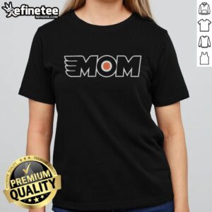 Official Philly Philadelphia Flyers Hockey Mom Ladies Tee in vibrant orange with team logo, perfect for game day.