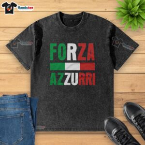Nice Forza Azzurri Italy washed t-shirt featuring vibrant colors and a stylish design, perfect for soccer fans.
