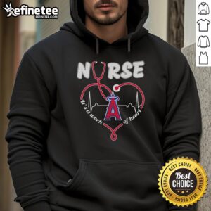 Good Los Angeles Angels Nurse 'It's a Work of Heart' hoodie featuring a stylish design for dedicated healthcare fans.