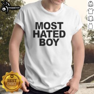 Premium Most Hated Boy Basic T-Shirt in black, featuring bold graphic text design for a stylish casual look.
