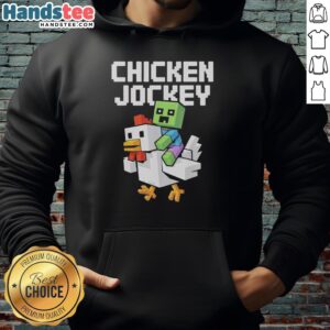 Official Chicken Jockey Pixel hoodie for funny lovers, perfect gift for friends who enjoy quirky gaming apparel.