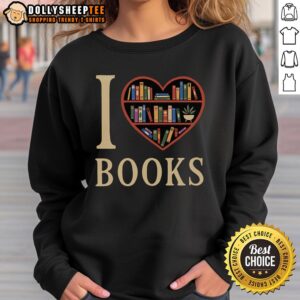Cozy 'Good I Love My Books' sweatshirt in soft fabric, perfect for book lovers who enjoy reading in comfort.