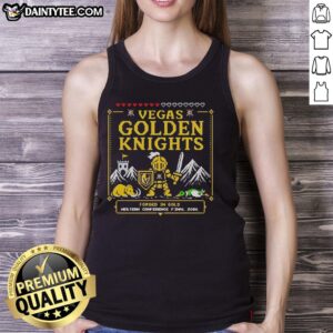 Premium Vegas Golden Knights 2026 Western Conference Final pixelated knight retro tank top in vibrant colors.