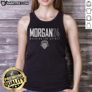Premium Morgan 24 Washington Spirit tank top featuring vibrant team colors and stylish design for fans.