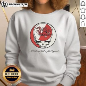 Good Spur Your Face sweatshirt featuring Grateful Dead and South Carolina Gamecocks design, perfect for fans.