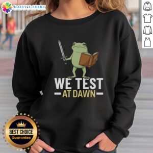 Cozy Top-We-Test-At-Dawn sweatshirt displayed on a model, perfect for stylish morning wear and casual outings.
