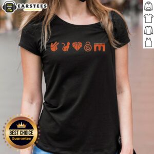 Alt Text: Good New York Knicks 5 Icons Ladies Tee featuring vibrant team graphics, perfect for passionate Knicks fans.