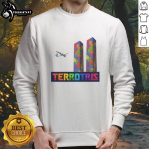 Stylish Nice Terrotris Terror Tetris Block Sweatshirt featuring vibrant Tetris-inspired graphics and cozy design.