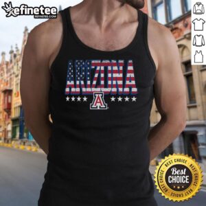 Premium Arizona Wildcats tall type flag tank top featuring vibrant team colors and logo, perfect for fans and summer wear.