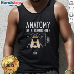 Original Anatomy of a Bumblebee Tank Top featuring a vibrant bumblebee design, perfect for summer fashion enthusiasts.