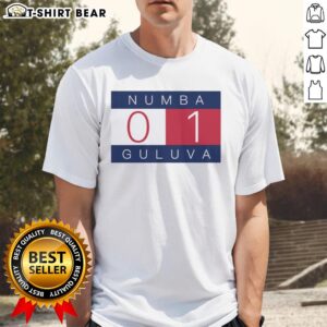 Alt Text: Good Number One 01 Graphic Numba Gulava T-Shirt featuring bold design and vibrant colors for trendy casual wear.