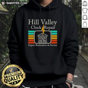 Awesome Hill Valley Clock Tower hoodie featuring Back to the Future design, perfect for fans of the iconic movie.