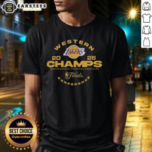 Original Los Angeles Lakers NBA Final 2025-26 T-Shirt celebrating Western Conference Basketball Champions.