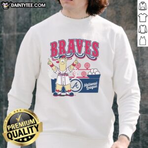 Awesome Mitchell & Ness cream Atlanta Braves Step Back Up sweatshirt, perfect for fans and casual wear.