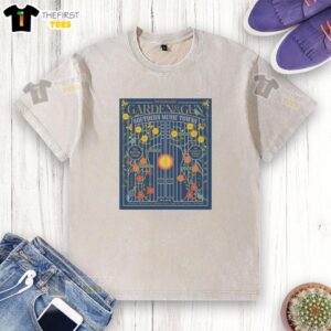 Alt Text: Awesome Garden and Gun Southern Music Towns June July 2026 tour poster on a washed t-shirt design.