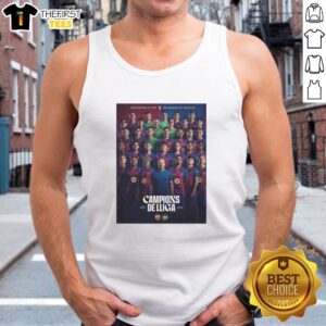 Hot FC Barcelona 2025-26 La Liga Champions tank top poster featuring iconic team colors and logo.