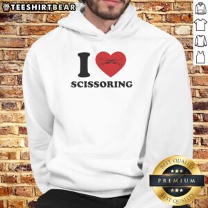 Vintage hoodie with 'Good I Love Scissoring' graphic print, perfect for casual wear and expressing fun, playful style.