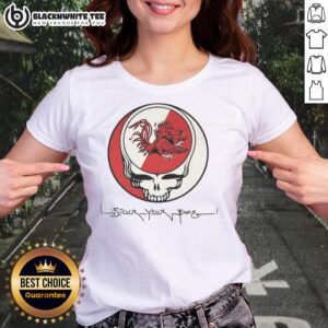 Alt Text: Ladies' Good Spur Your Face tee featuring Grateful Dead x South Carolina Gamecocks design, perfect for fans.