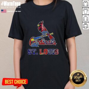 Original St. Louis Cardinals MLB logo on a ladies tee, showcasing pride for St. Louis sports teams.