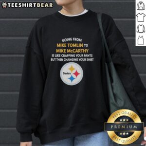 Funny meme comparing Mike Tomlin to Mike McCarthy, highlighting the awkward transition in NFL coaching.