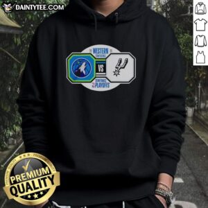 2026 NBA Playoffs hoodie featuring Minnesota Timberwolves vs San Antonio Spurs design for Western Conference Semifinals.