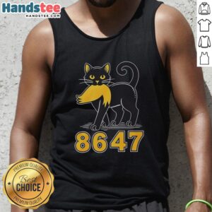 Nice black cat wearing an anti-Trump tank top, showcasing a playful and bold statement on animal fashion.