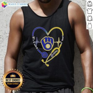 Top Milwaukee Brewers stethoscope heartbeat tank top, perfect for fans showcasing team spirit and love for baseball.