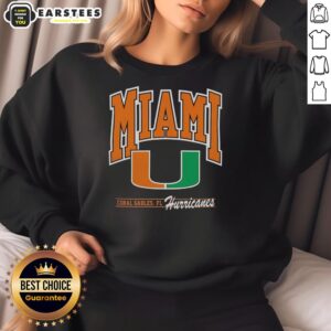 Hot University of Miami Hurricanes Coral Gables FL sweatshirt in vibrant colors, showcasing school spirit and style.