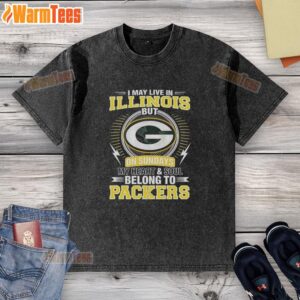 Green Bay Packers NFL washed t-shirt with slogan about loyalty, perfect for fans living in Illinois on game days.