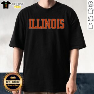Good Illinois Throwback Classic Team Sports Varsity T-Shirt in navy blue with bold graphics, perfect for casual wear.