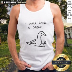 Playful doodle tank top featuring a mischievous pigeon causing trouble, perfect for quirky fashion lovers.
