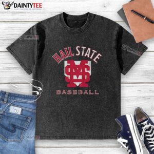 Alt Text: Pretty Mississippi State Bulldogs NCAA Baseball Hall State home plate washed t-shirt, perfect for fans and collectors.