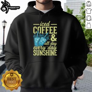 Good iced coffee and sunshine summer vibes hoodie featuring a cozy design perfect for warm weather outings.
