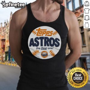 Alt Text: Awesome Houston Astros MLB X Topps Baseball The Real One tank top featuring vibrant team graphics and stylish design.