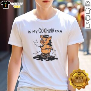 Funny Pig Lady in My Cochina Era meme t-shirt, showcasing humor and style with a playful pig graphic.