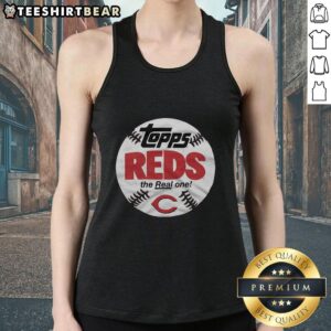 Original Cincinnati Reds MLB X Topps Baseball The Real One Tank Top featuring vintage team logo and stylish design.