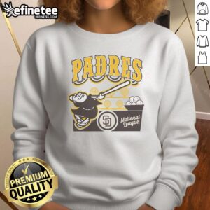 Alt Text: Premium Preschool Mitchell & Ness Cream San Diego Padres Step Back Up Sweatshirt for kids, featuring logo and stylish design.