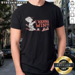 Pretty New York Mets X Charlie Brown 'I Wanna Win' T-Shirt featuring vibrant graphics and a stylish design for fans.