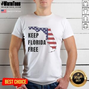 Funny Keep Florida Free Map T-Shirt featuring a humorous design of Florida's map, perfect for proud Floridians.