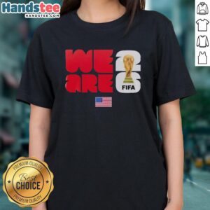 Pretty We Are USA X FIFA World Cup 2026 Ladies Tee featuring vibrant design for fans celebrating soccer.