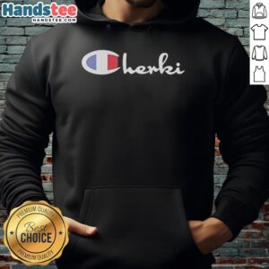 Good Cherki Style Champion Hoodie in black with logo, perfect for casual wear and trendy street style.