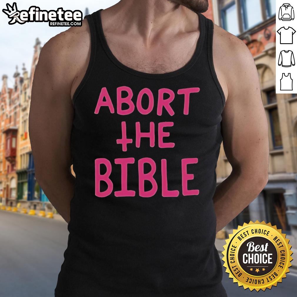 nice-abort-the-bible-letter-tank-top Stylish 'Nice Abort The Bible' letter tank top, perfect for casual wear and expressing bold statements.