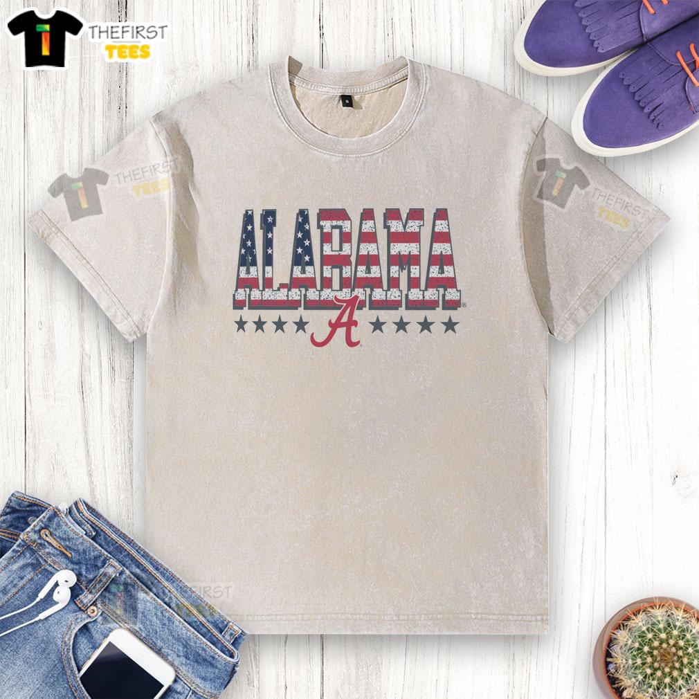 nice-alabama-crimson-tide-tall-type-flag-washed-t-shirt Nice Alabama Crimson Tide tall type flag washed t-shirt featuring team colors and logo, perfect for game day attire.