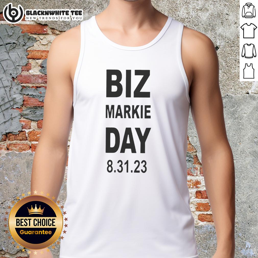 Nice Biz Markie Day 8 31 23 Tank Top Nice Biz Markie Day tank top worn on August 31, 2023, featuring vibrant colors and a trendy design.