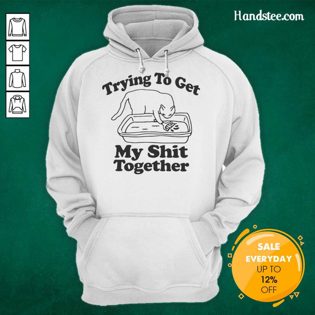 nice-cat-trying-to-get-my-shit-together-hoodie Adorable cat lounging in a 'Nice Cat Trying to Get My Shit Together' hoodie, showcasing a cozy and humorous vibe.