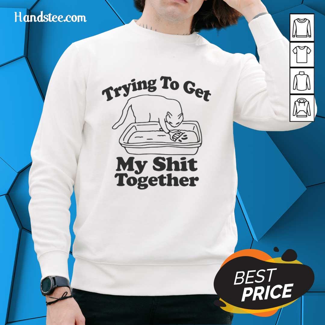 nice-cat-trying-to-get-my-shit-together-sweatshirt Cute cat lounging in a cozy 'Nice Cat Trying to Get My Shit Together' sweatshirt, showcasing relaxed pet vibes.