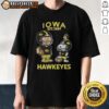 Nice Charlie Brown and Snoopy X Iowa Hawkeyes NCAA Football Est 1891 T-Shirt featuring iconic characters in team colors.