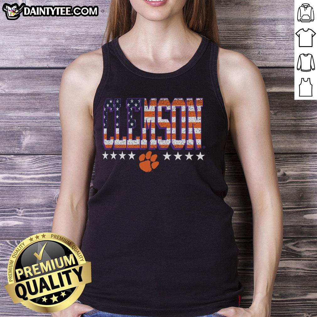 nice-clemson-tigers-tall-type-flag-tank-top Stylish Clemson Tigers tall type flag tank top, perfect for game days and showing team spirit.
